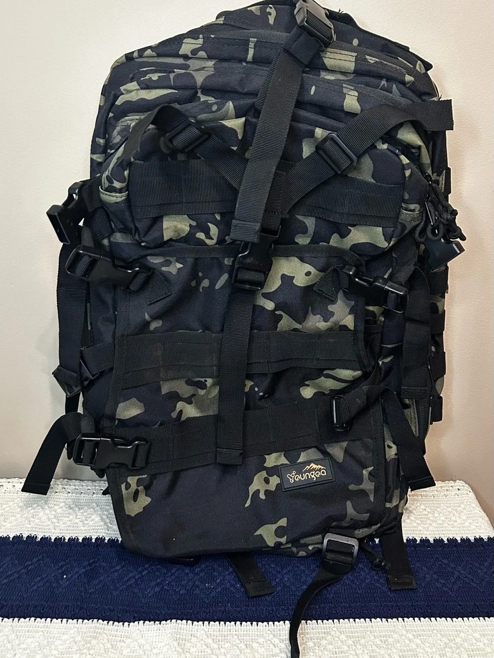 NWT. Camouflage Tactical Black & Green Backpack by Youngaa